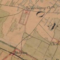 Carte des environs de la gare au milieu du 19e siècle.