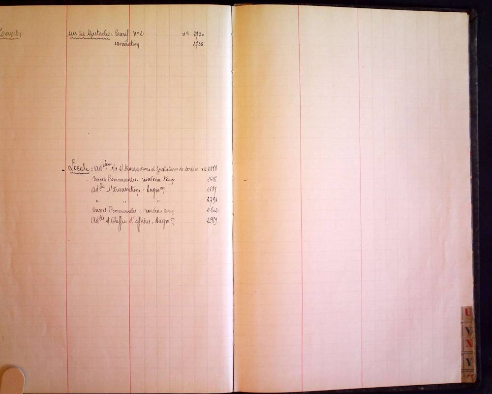 Délibérations 1938-1950  par ordre alphabétique des natures des délibérations