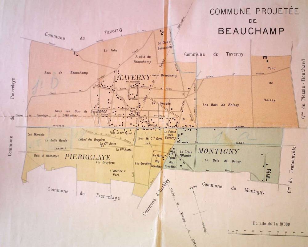 Projet de limites géographique de la commune de Beauchamp (plan)