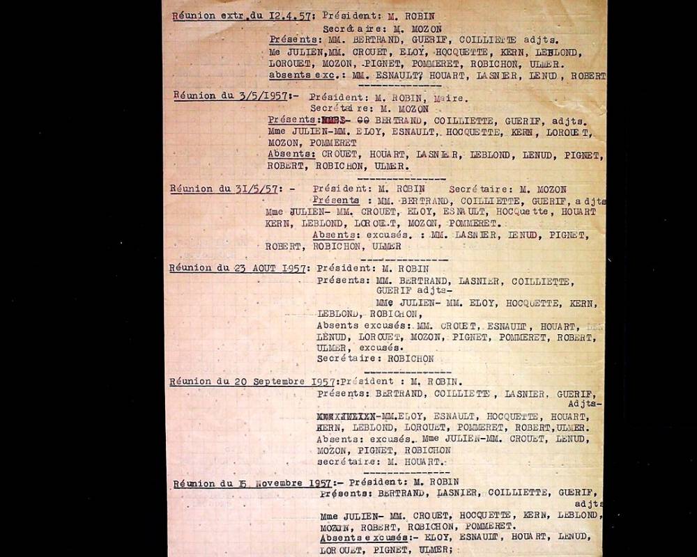 Présence des conseillers aux réunions du Conseil municipal de 1949 à 1952